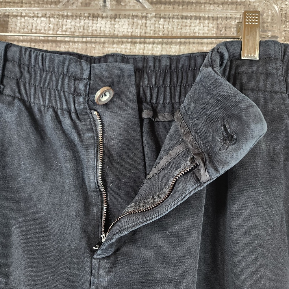 Young LA 620 Cafe Trousers Mens 36L Heavy Black Sweat Pants Tapered 33x27 *Flaw - Picture 11 of 13
